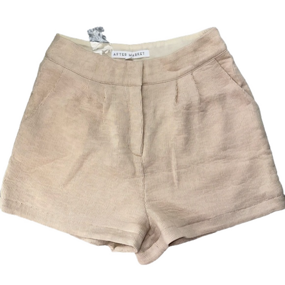 After Market Pants - AFTER MARKET Women's size small cream lined ribbed high waisted trouser shorts